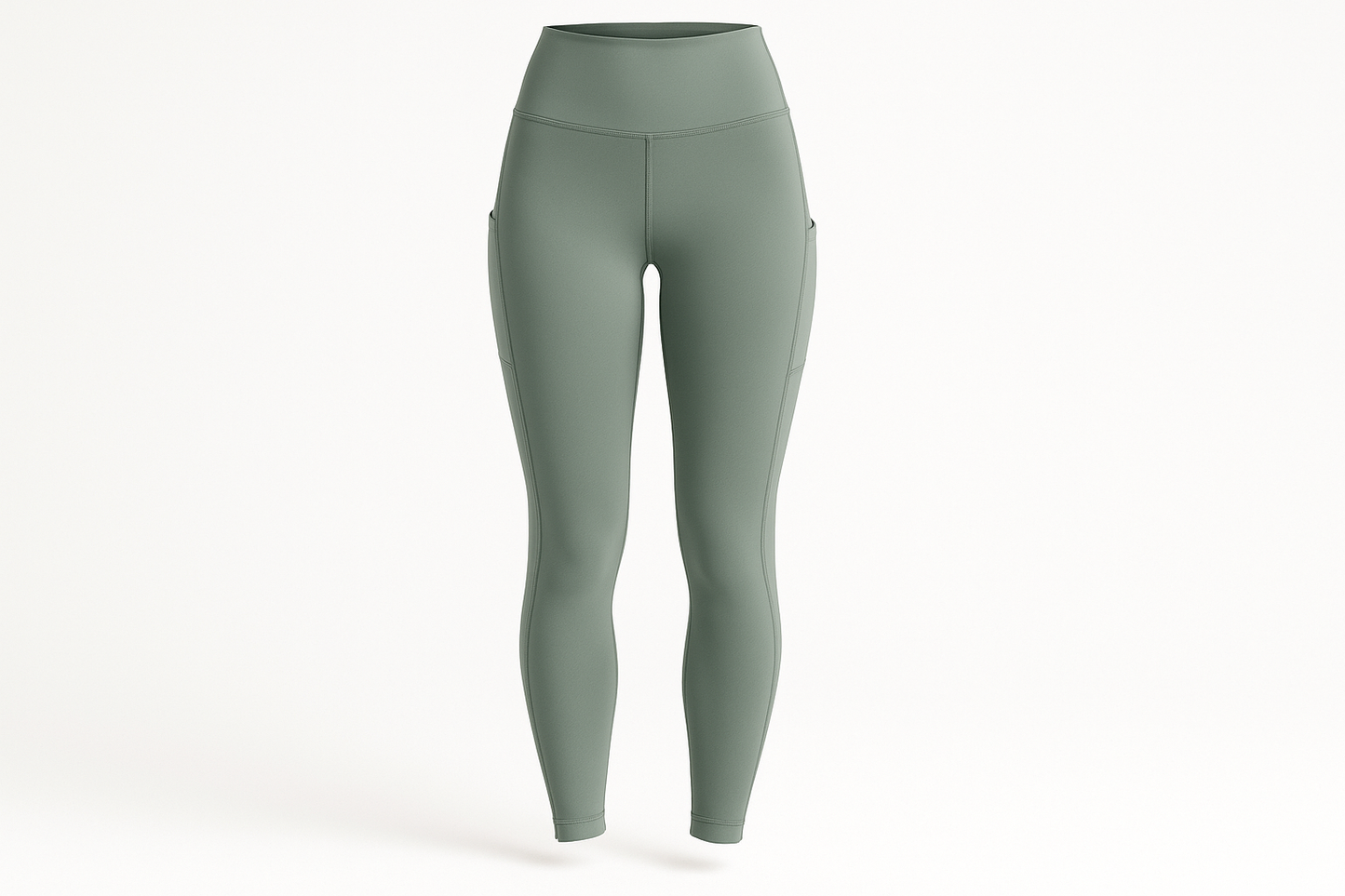 leggins deportivo , con bolsillos laterales, color gris sage
