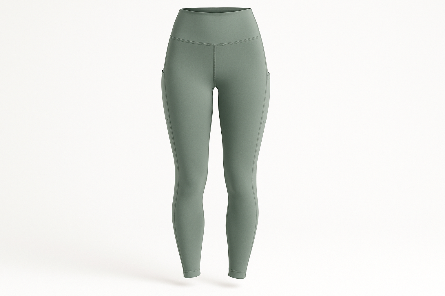 leggins deportivo , con bolsillos laterales, color gris sage