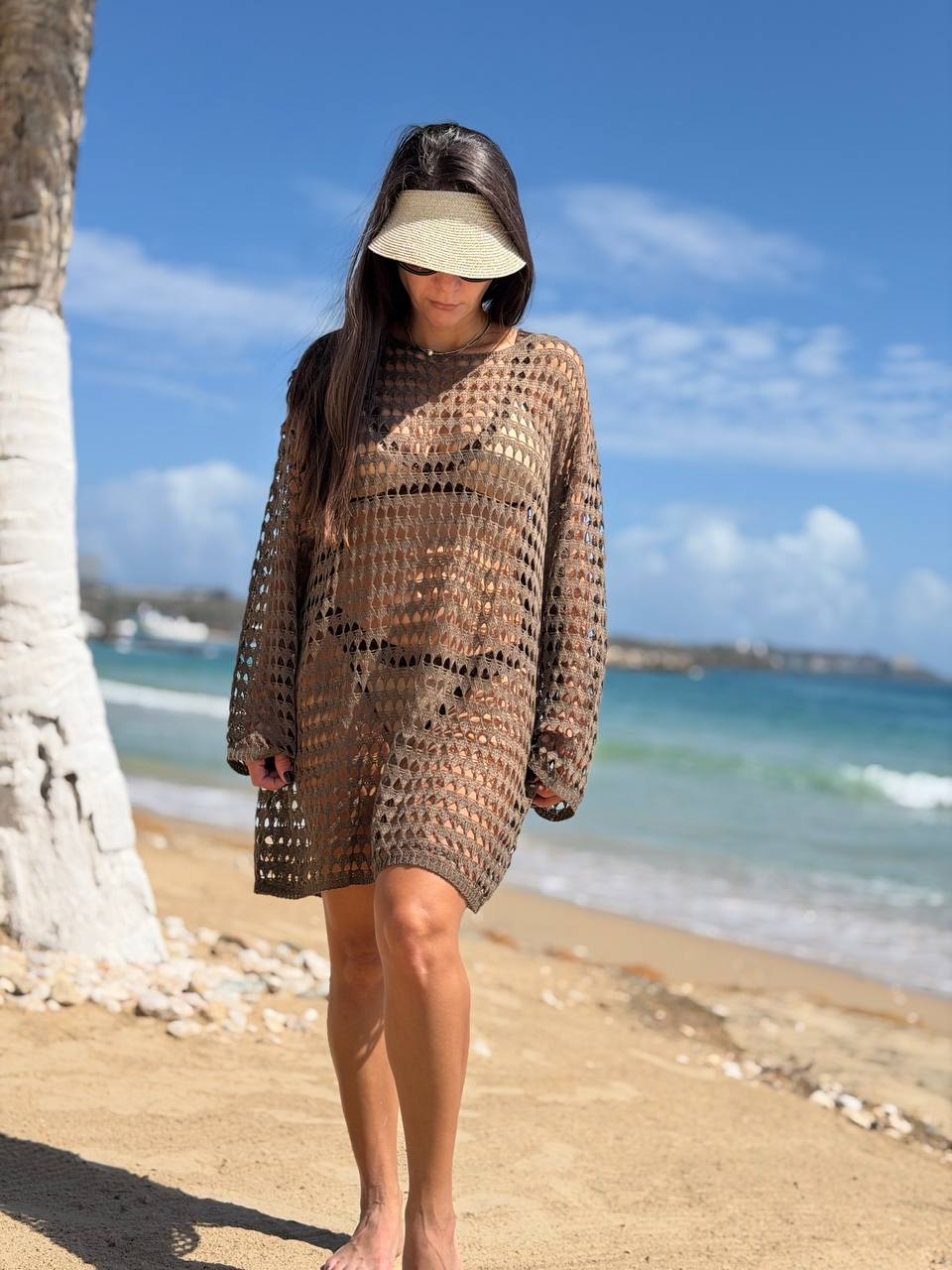 Vestido Playero Manga Larga