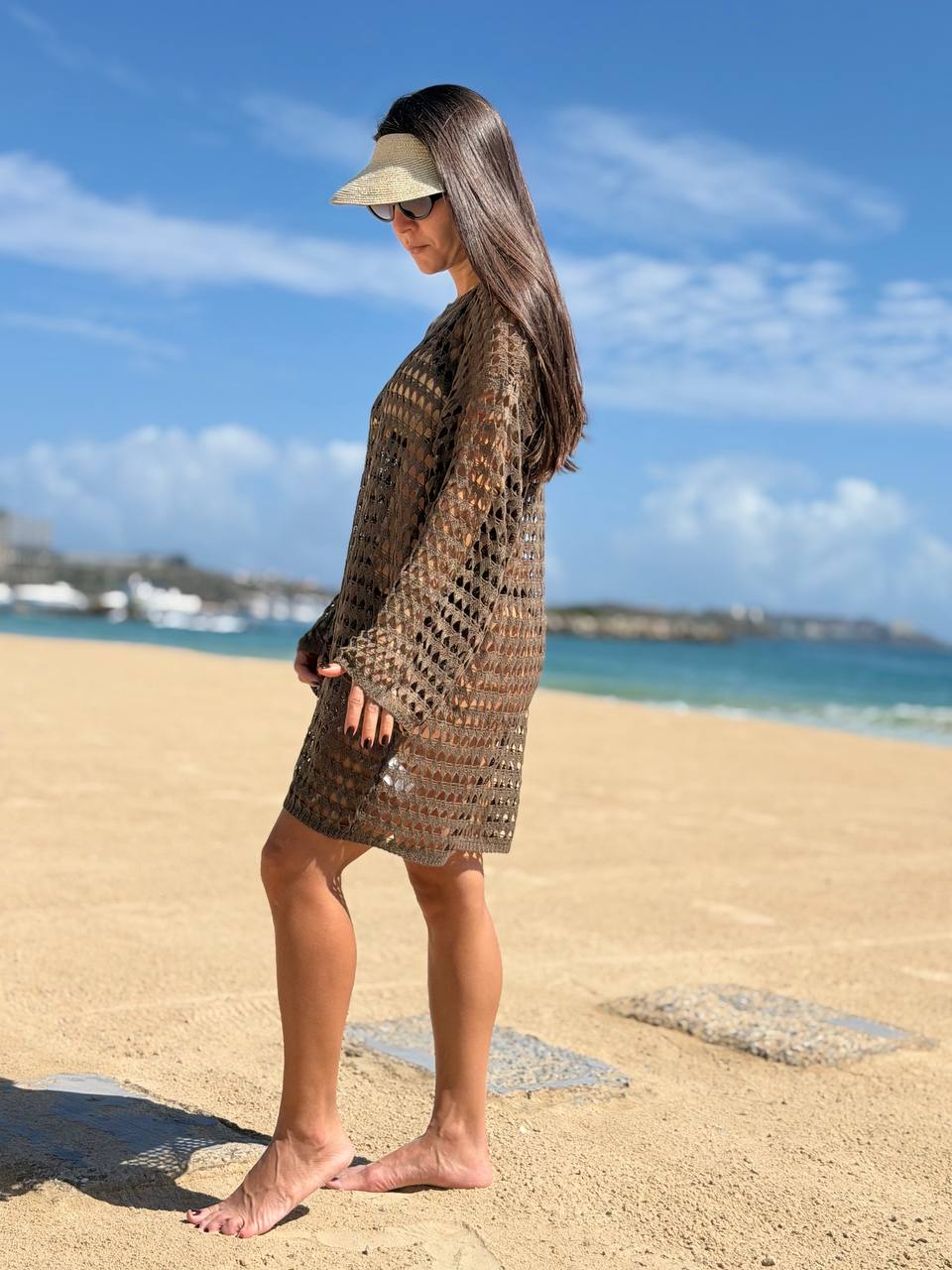 Vestido Playero Manga Larga